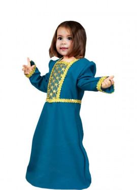 Fantasia de princesa da corte medieval azul para bebê e menina