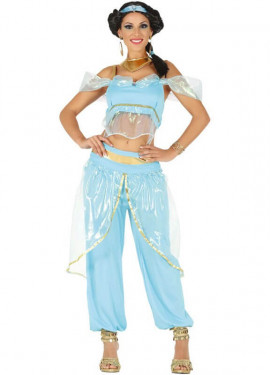 Disfraz de Princesa Jasmín Azul para mujer : : Juguetes y