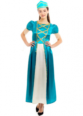 Blue Medieval Princess Costume for Women