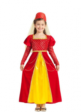 Disfraz de Princesa Medieval Roja para niña