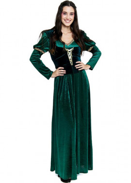 Disfraz Dama medieval verde mujer