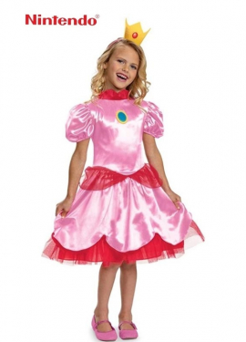 Peach Super Mario Nintendo Costume for Girls