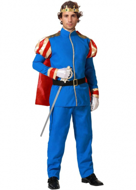 Prince Charming costume with cape for men