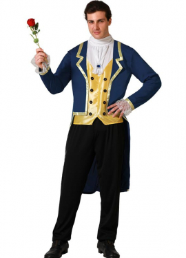 Blue and yellow fairy tale prince costume for men