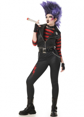 Women's Striped Punk Costume
