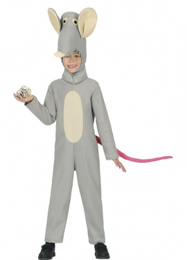 Grey Mouse Costume with Hat for Kids