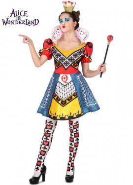 Queen of Hearts costume with tights for women