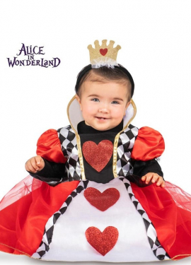 Red Hearts Queen Costume with Headband for Baby Girls