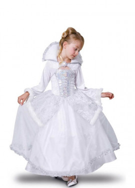 AmzBarley Vestito da Regina delle Nevi per Bambina Ragazza Costume Abito Principessa Carnevale Cosplay Festa Compleanno Partito con Capo Accessori 