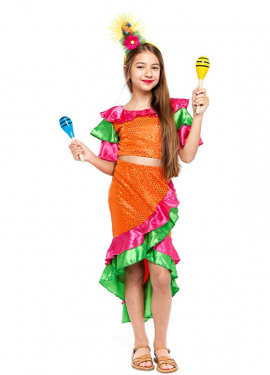 Disfraz de Reina de Samba para niña