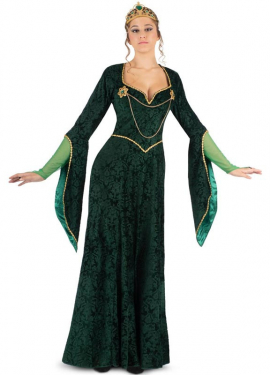 Green Dragon Queen Costume with Tiara for Women