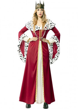 Costume de reine médiévale avec imprimé de luxe pour femme