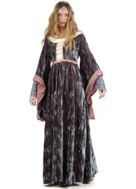 Disfraz de Reina Medieval Gris para mujer
