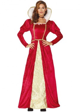 Disfraz de Reina Medieval Roja para mujer