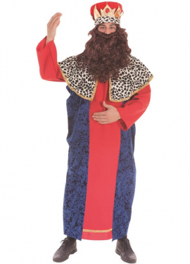 Red and Blue Wizard King costume for men