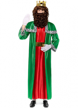 Disfraz de Rey Mago verde para hombre