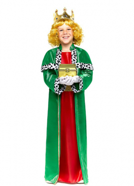 Disfraz de Rey Mago verde para niño