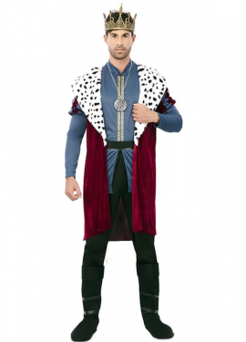 Deluxe Printed Medieval King Costume for Men