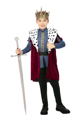 Deluxe Printed Medieval King Costume for Boys