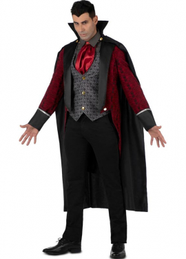 Dark burgundy Vampire King costume for men