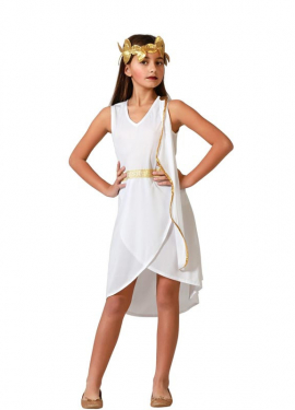 White Romana costume with gold details for girls