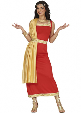 Red and gold Roman costume for women