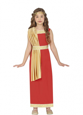 Red and gold Roman costume for girls