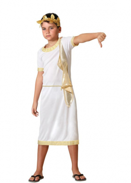 White Roman costume with gold details for children