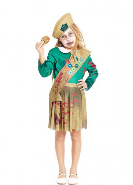 Green and Brown Zombie Scout Costume for Girls and Teens