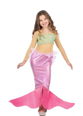 Pink Mermaid Costume with Tail for Girls