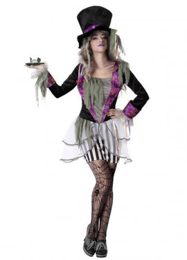 trapo Supone mosquito Disfraz de Sombrerera Loca Halloween para mujer