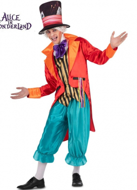 Men's orange and blue Mad Hatter costume