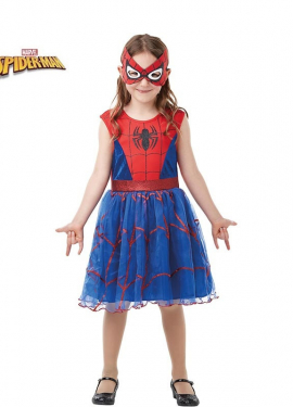 Spider Girl Costume Spiderman in dress with mask for girls