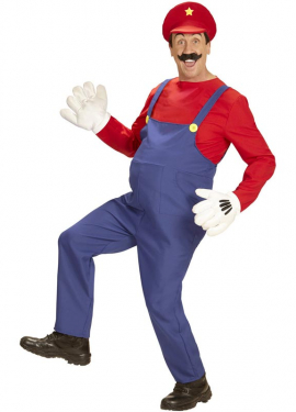 Red Super Plumber Costume for Men