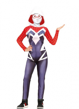 Hooded Arachnid Super Heroine Costume for Girls