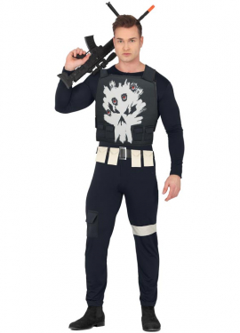 Fato de super-herói Justiceiro masculino