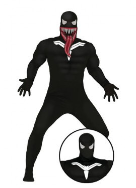 Fato de super-herói aracnídeo preto para homem