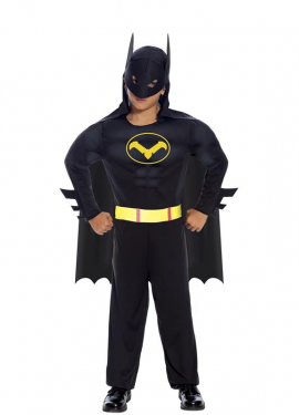 Muscular Dark Superhero Costume for Boys