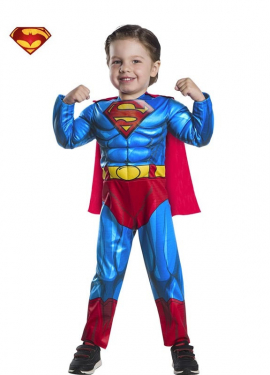 Black Line Preschool Muscle Superman Costume for Boys