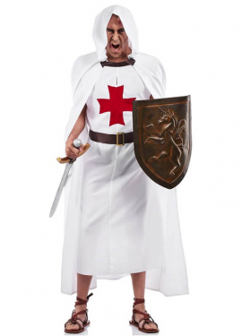 Costume da templare bianco per uomo