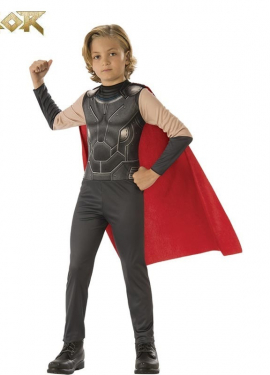 Thor Opp costume with red cape for kids