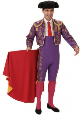 Fato de toureiro roxo para homem