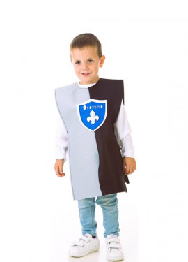 Long gray and black Medieval Tunic costume for children