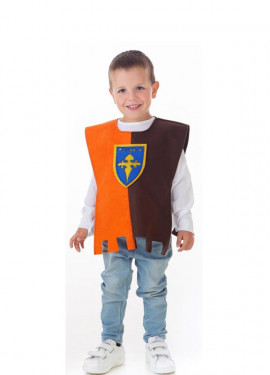 Orange and brown Medieval Tunic costume for children