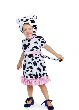 Cow costume in dress with hat for girl