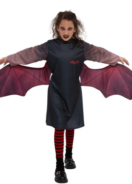 Fato de vampiro escuro com asas para menina