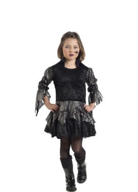 Disfraz de Vampiresa Carnilla negro para niña