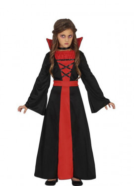 Elegant red and black vampire costume for girls