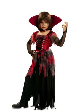 Disfraz de Vampiresa Gótica con cuello alzado para niña