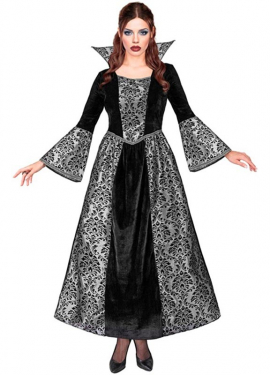 Disfraz de Vampiresa gris y negra para mujer